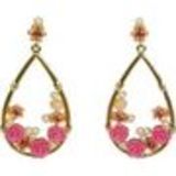 Boucles d'oreilles, boucles fleurs et perle,3233 rose Rose - 3245-10975