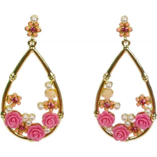 Boucles d'oreilles, boucles fleurs et perle