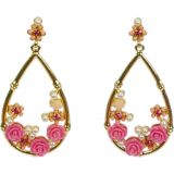 Boucles d'oreilles, boucles fleurs et perle