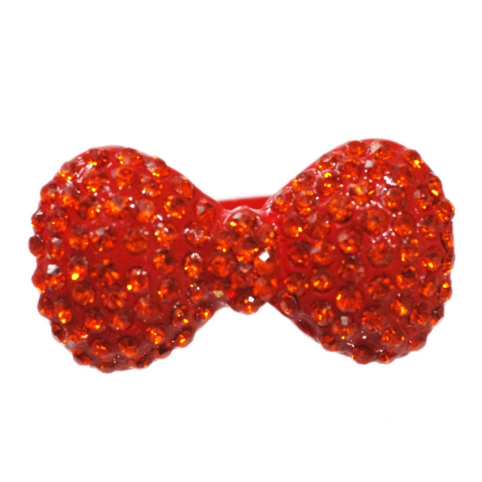 XL bowtie metal ring - coral Orange - 3405-12009