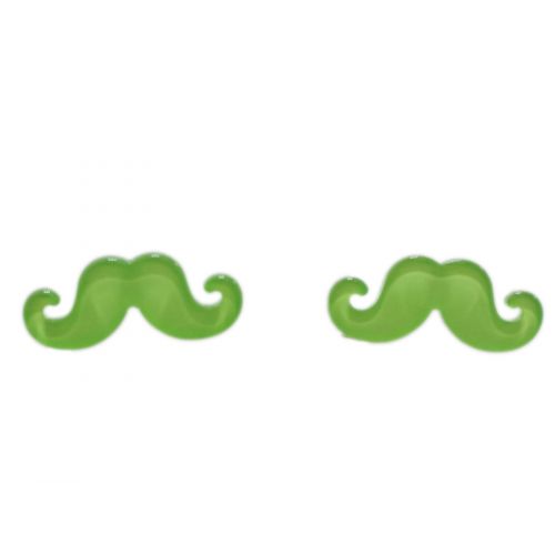 Boucles d'oreilles moustache en acrylique, 2094 vert fluo