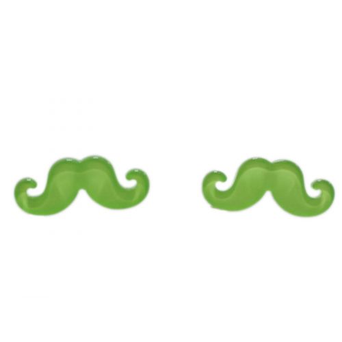 Boucles d'oreilles moustache en acrylique, 2094 Neon green - 3463-12242