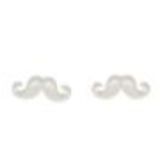 Boucles d'oreilles moustache en acrylique, 2094 blanc Blanc - 3464-12256