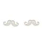 Boucles d'oreilles moustache en acrylique, 2094 White - 3464-12256