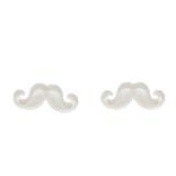 Boucles d'oreilles moustache en acrylique, 2094 blanc