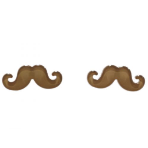 Boucles d'oreilles moustache en acrylique, 2094 Taupe - 3466-12284