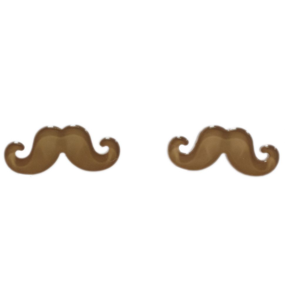 Boucles d'oreilles moustache en acrylique, 2094 taupe Taupe - 3466-12284