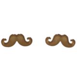 Boucles d'oreilles moustache en acrylique, 2094 taupe