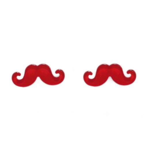 Boucles d'oreilles moustache en acrylique, 2094 rouge