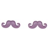 Boucles d'oreilles moustache en acrylique, 2094 mauve