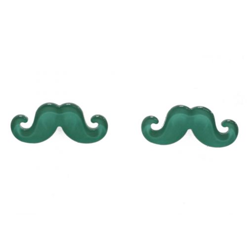Boucles d'oreilles moustache en acrylique, 2094 vert pin