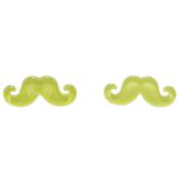 Boucles d'oreilles moustache en acrylique, 2094 jaune fluo