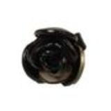Bague fantaisie acrylique, Fleur, AOS-3 Noir - 3488-12502