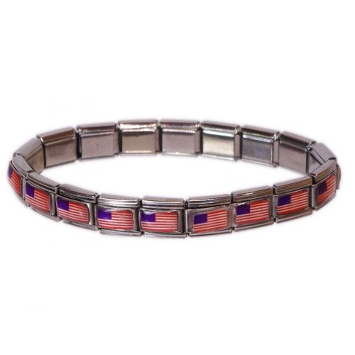 Bracelet personalibable (MOTIFS) Drapeau américain - 3636-13172