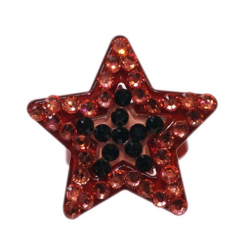 Bague fantaisie acrylique étoiles à strass AOS-3, bordeaux Bordeaux - 3368-14109