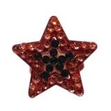 Bague fantaisie acrylique étoiles à strass AOS-3, bordeaux