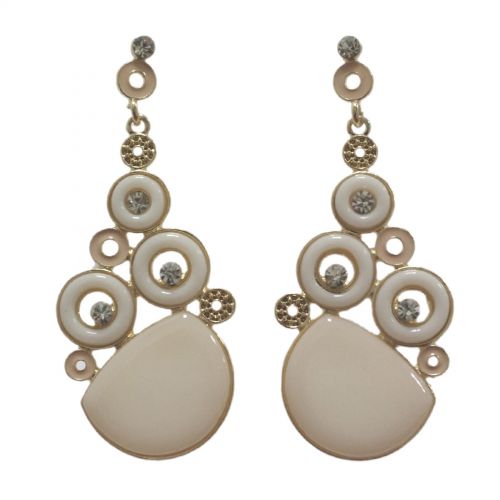 Boucles d'oreilles dorés, rond et strass