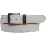 Ceinture similicuir 4 cm passant aigle piqué blanc, 2733 BLANC