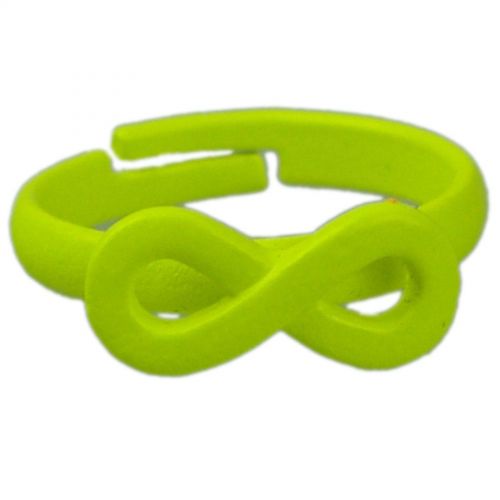 Bague métal symbole infini, 4774 Vert fluo