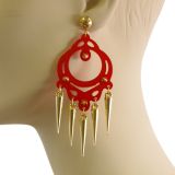 Boucles d'oreilles acrylique,5652 ROUGE