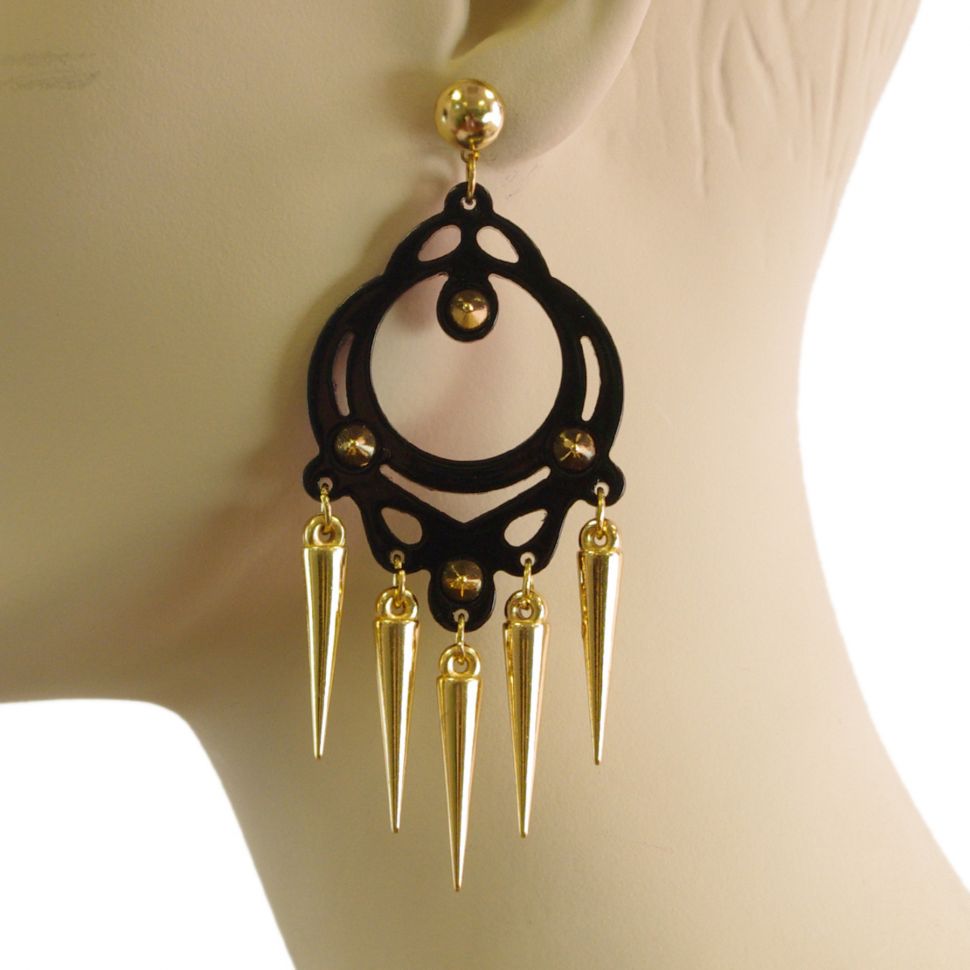 Boucles d'oreilles acrylique,5652 NOIR