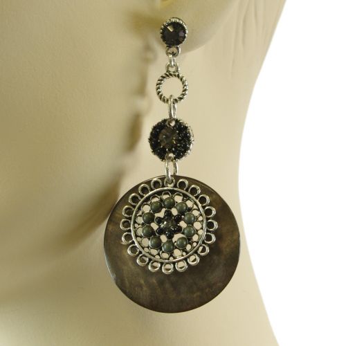 Boucles d'oreilles ,5672 NOIR-GRIS