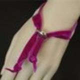 Bracelet strass et velour,6206 Fuchsia