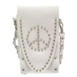 Sacs pour smartphone strass, Peace and Love, 6451 Blanc