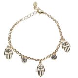 Damen Armband vergoldet Hamsa Hand , Crystal Zirconia DOROTHY