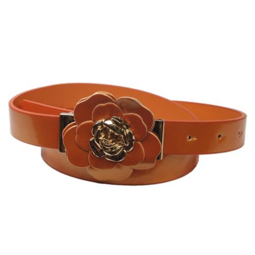 Flower leatherette belt, BRIELLE