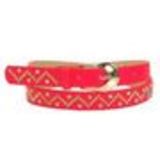 Ceinture similicuir 2,50 cm, rivés et strass cristal, 2814 rouge feu 95 - 2814-22444