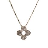 Collier trèfle strass, 7695 Or