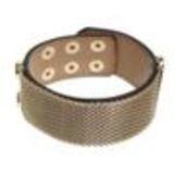 Bracelet similicuir mailles métal, 7952 Noir (Doré) - 7953-23309