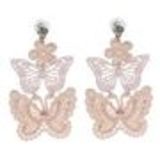 Boucles d'oreilles dentelles Papillon strass, 8013 Rose Rose - 8015-23457