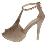 Escarpins perles et strass, 8224 Gris-Taupe