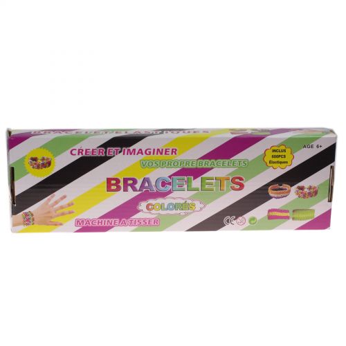 creazione Kit braccialetto elastico LOOM 600 pc compatibili Bianco Arcobaleno telaio