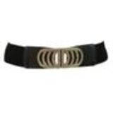 Ceinture élastique 6cm boucle à strass ALEXANDRINE Noir - 9179-25977