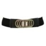 ALEXANDRINE elastic 6cm large belt Black - 9179-25977
