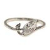 9292 Rhodium rhinestones ring - color silver