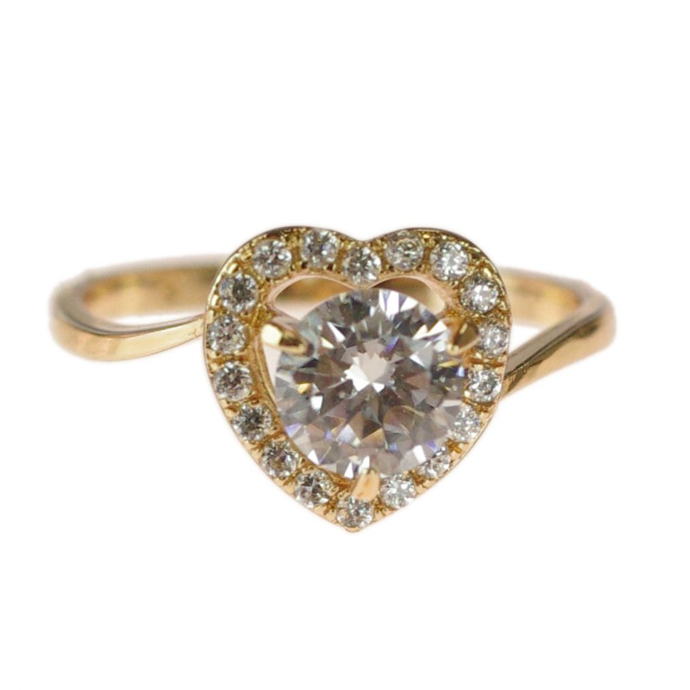 9295 Rhodium rhinestones ring - color Golden