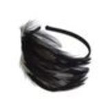 Serre-tête plumes 9396 Noir (Blanc) - 9396-26438