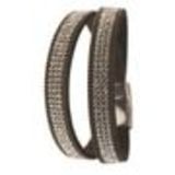 Bracelet double tours de strass cristal 8788 Noir (Blanc) - 8788-26625