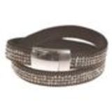 Bracelet double tours de strass cristal, 8788 Rouge Mirror Grey - 8788-26632