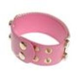 Bracelet similicuir mailles métal, 7952 Rose - 7953-26812