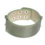 Bracelet similicuir mailles métal, 7952 Noir-Or Vert Anis - 7953-26817