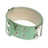 Bracelet similicuir mailles métal, 7952 Noir-Or Vert Anis - 7953-26822