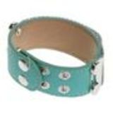 Bracelet similicuir mailles métal, 7952 Vert - 7953-26825