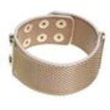 Bracelet similicuir mailles métal, 7952 Noir-Or Blanc-or - 7953-26827