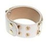 Bracelet similicuir mailles métal, 7952 Blanc-or - 7953-26828