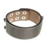 Bracelet similicuir mailles métal, 7952 Noir-Or Noir-argent - 7953-26830